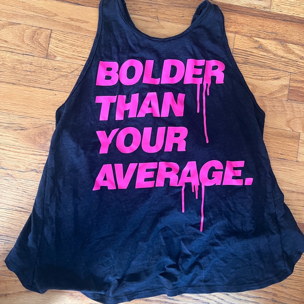 Zumba Fitness Black Tank with Pink Statement